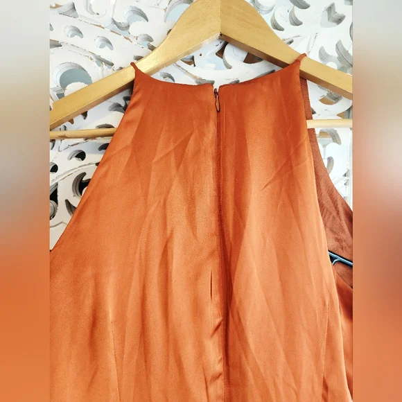 ANDREA IYAMAH THE RENI MIDI DRESS BURN ORANGE SIZE LARGE - Picture 13 of 14